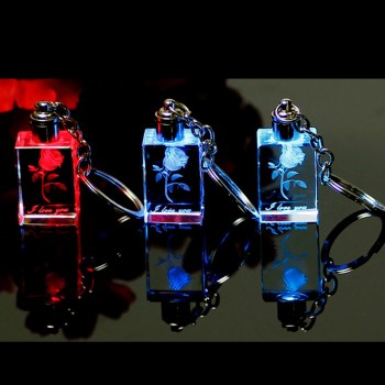 Crystal Valentine′s LED Light Keyring/钥匙扣/钥匙扣便宜批发