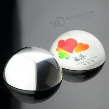 Dome Crystal Paperweight, Glass Paperweight with Logo Engrave Color Print Cheap Wholesale