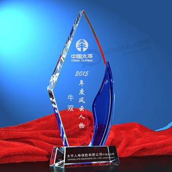 Premio trofeo de cristal para graduados/Aniversario/Juegos baratos al por mayor