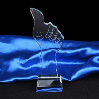 不.1 Thumb Crystal Trophy Award Number One Prize Cheap Wholesale
