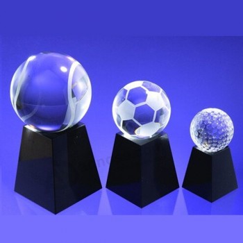 Football football golf sports trophée de cristal prix de gros en gros pas cher
