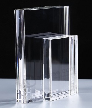 Premio di cristallo a forma di libro premio trofeo a buon mercato all'ingrosso
