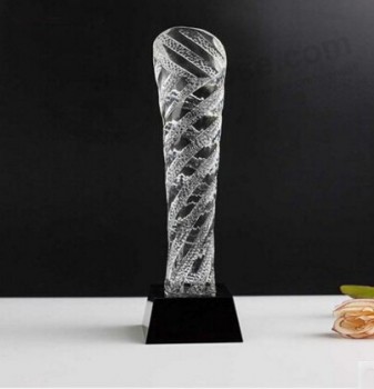Premio trofeo cristal pilar personalizado barato para la decoración