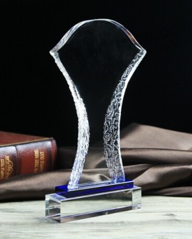 Premio de trofeo cristalino al por mayor de fábrica barata de decoración de recuerdo