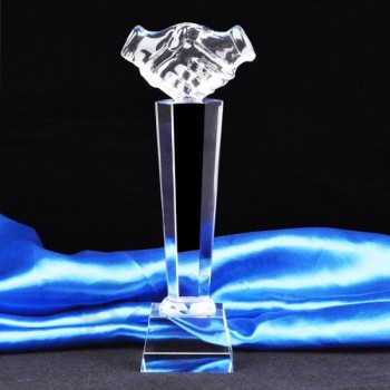 Victoire-Gagner la coopération trophée de cristal prix pas cher en gros