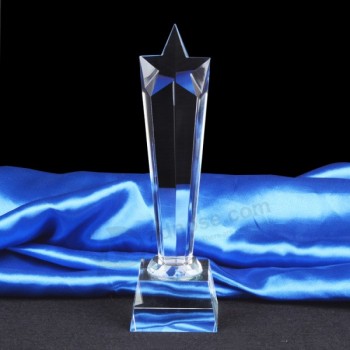 Prêmio de troféu de cristal de estrela para presente de lembrança barato por atacado