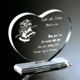 Goedkope custom hartvorm kristalglas award trofee voor souvenir