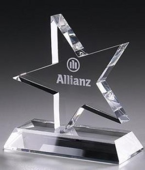 Factory Wholesale Crystal Glass Star Award Trophy for Gift