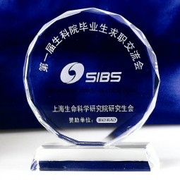 China fabriek direct groothandel ronde vorm kristallen trofee voor souvenir