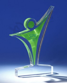 En gros personnalisé haut-Fin ad-191 clair champion trophée laser gravé prix sport acrylique