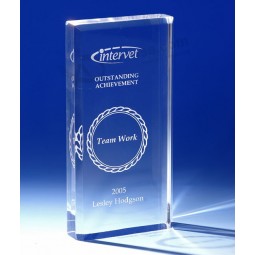Wholesale Customized high-end Ad-204 Clear Laser Engraved School Acrylic Trophy