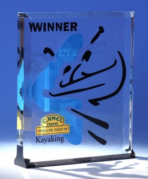Wholesale Customized high-end Ad-205 Clear Laser Engraved School Acrylic Trophy