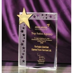 Fashion K9 Crystal Trophy with Engraved Logo as Gift Cheap Wholesale