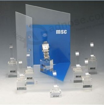 Vendita all'ingrosso di alta qualità display acrilico trasparente orologio stand