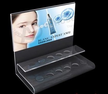 Soporte de exhibición cosmético del lápiz labial de acrílico claro de alta calidad modificado para requisitos particulares al por mayor