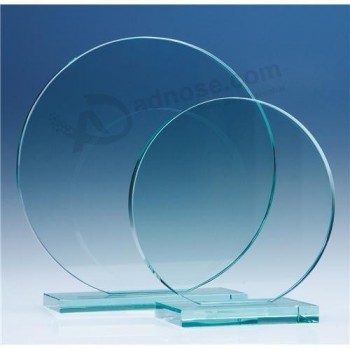 Premio di cristallo verde giada di forma rotonda e trofeo all'ingrosso a buon mercato