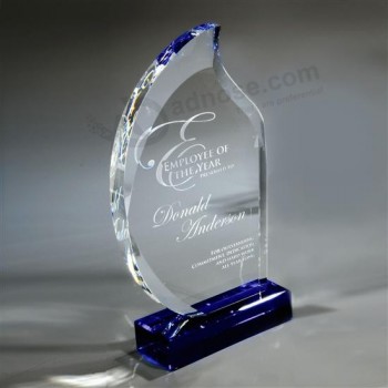Groothandel aangepaste hoge kwaliteit clear laser gegraveerde acryl trofee event award voor zanger