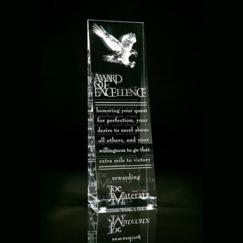 Groothandel aangepaste hoge kwaliteit clear laser gegraveerde acryl trofee event award voor zingen