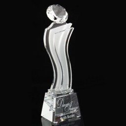 Atacado personalizado de alta qualidade clara laser gravado acrílico troféu evento prêmio para o evento