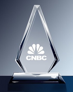 Trofeo de premio de cristal para regalo de recuerdo con logotipo personalizado al por mayor