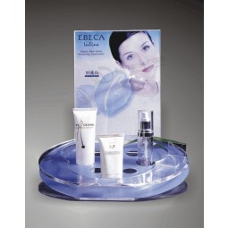 Groothandel aangepaste hoge kwaliteit clear ronde acryl cosmetische display stand