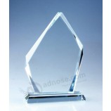 Trophée de prix de verre cristal blanc simple personnalisé pour souvenir de cadeau d'affaires