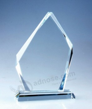 Troféu de troféu simples em branco cristal personalizado para lembrança de presente de negócios