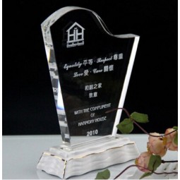 Clear Glass Crystal Custom Engraved Shield Plaque Trophy Award Wholesale