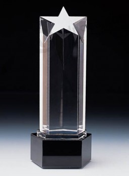 便宜的定制设计水晶玻璃奖杯促销