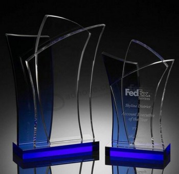 Prêmio de troféu de vidro de jade personalizado barato para cristal vencedor