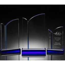 Prix en gros bon marché en gros logo cristal trophée en verre