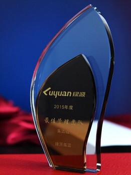 Commercio all'ingrosso di trofei premio premio personalizzato cristallo trasparente