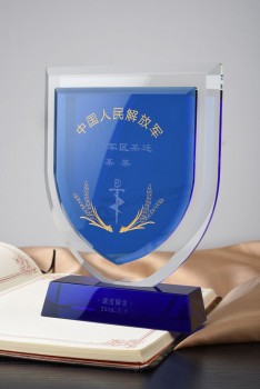 Hoogwaardige k9 award plaque voor sportevenement souvenir viering groothandel