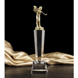 Golf Crystal Glass Trophy Award for Sports Souvenir Cheap Wholesale