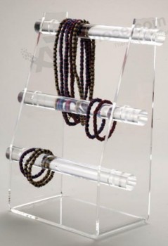 Esposizione acrilica all'ingrosso su misura del braccialetto dell'esposizione di colore trasparente di alta qualità