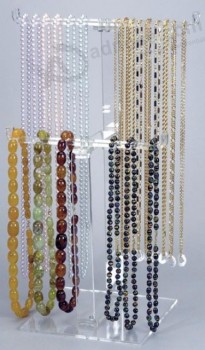 Wholesale customized high quality Clear Color Acrylic Display Necklace Rack