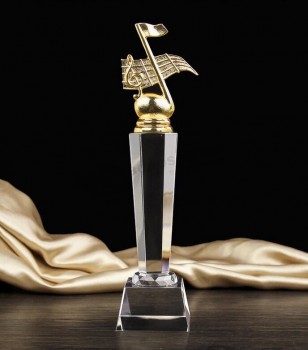 Music Concert Crystal Glass Trophy Award for Sports Souvenir Cheap Wholesale