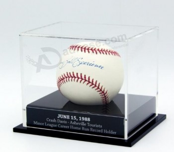 Boîte de baseball en acrylique de couleur transparente de haute qualité personnalisée en gros
