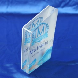 Factory direct wholesale good quality Clear Trophy Laser Engraved Polished Acrylic Souvenir
