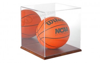 工場直接卸売最高品質のクリアカラーアクリルバスケットボールボックス
