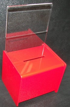 Vente directe d'usine de qualité supérieure pmma boîte à suggestions en acrylique transparent