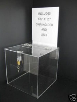 Vendita diretta in fabbrica alta-Fine plexiglass trasparente acrilico votazione donazione suggerimento scatola