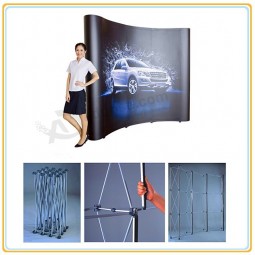 Factory direct sale top high quality 10ft Portable Curved Magnetic Exhibition Stand