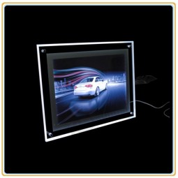 Wholesale customized top quality A4 Crystal Frame Slim Crystal LED Light Box for Decoration