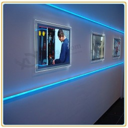 批发定制顶级质量无框led水晶灯箱墙面海报展示 (一个1)