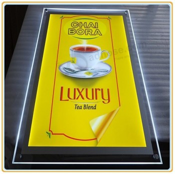 Wholesale customized top quality Cafe Store Advertising Acrylic Light Box with A3 Picture