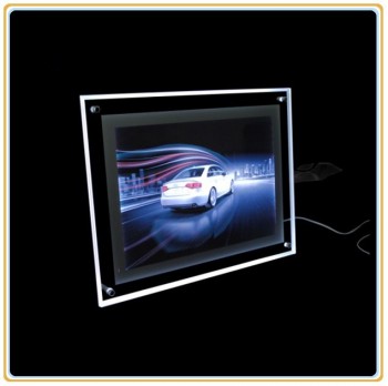 Wholesale customized top quality A4 Crystal Frame Slim Crystal LED Light Box for Decoration
