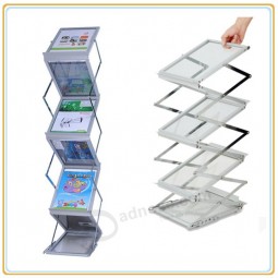 Factory direct wholesale customize top quality Foldable A4 Magazine Display Rack/Zig-Zag Leaflet Stand