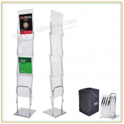Factory direct wholesale customize top quality Portable Acrylic Brochure Holder for A4