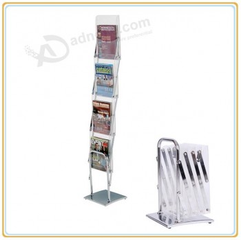 Factory direct wholesale customize top quality Portable A4 Size Acrylic Magazine Holder Brochure Holder
